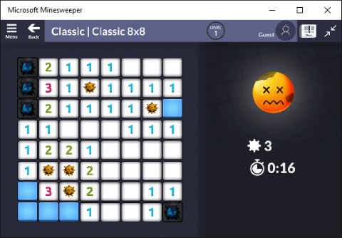 Windows 10 Minesweeper